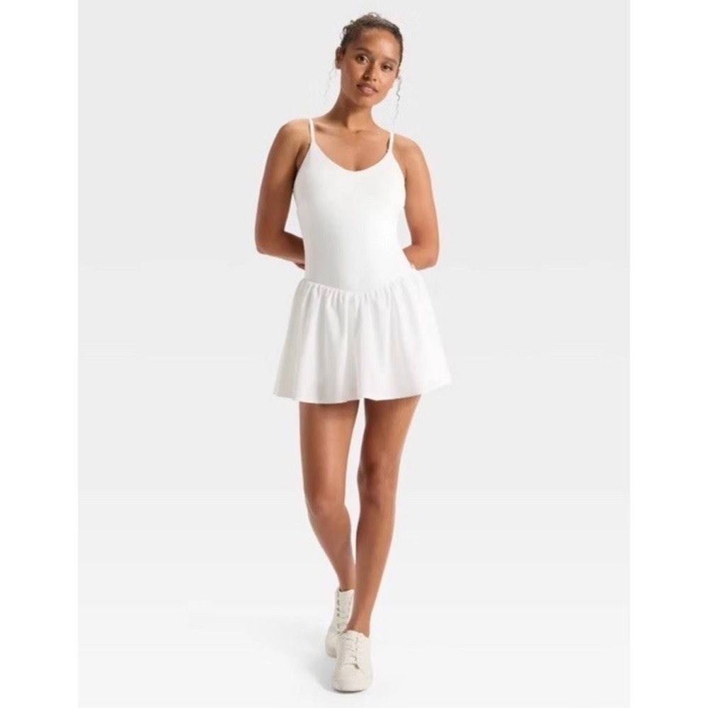 Women's Size Large Drop Waist Active Dress - JoyLab White